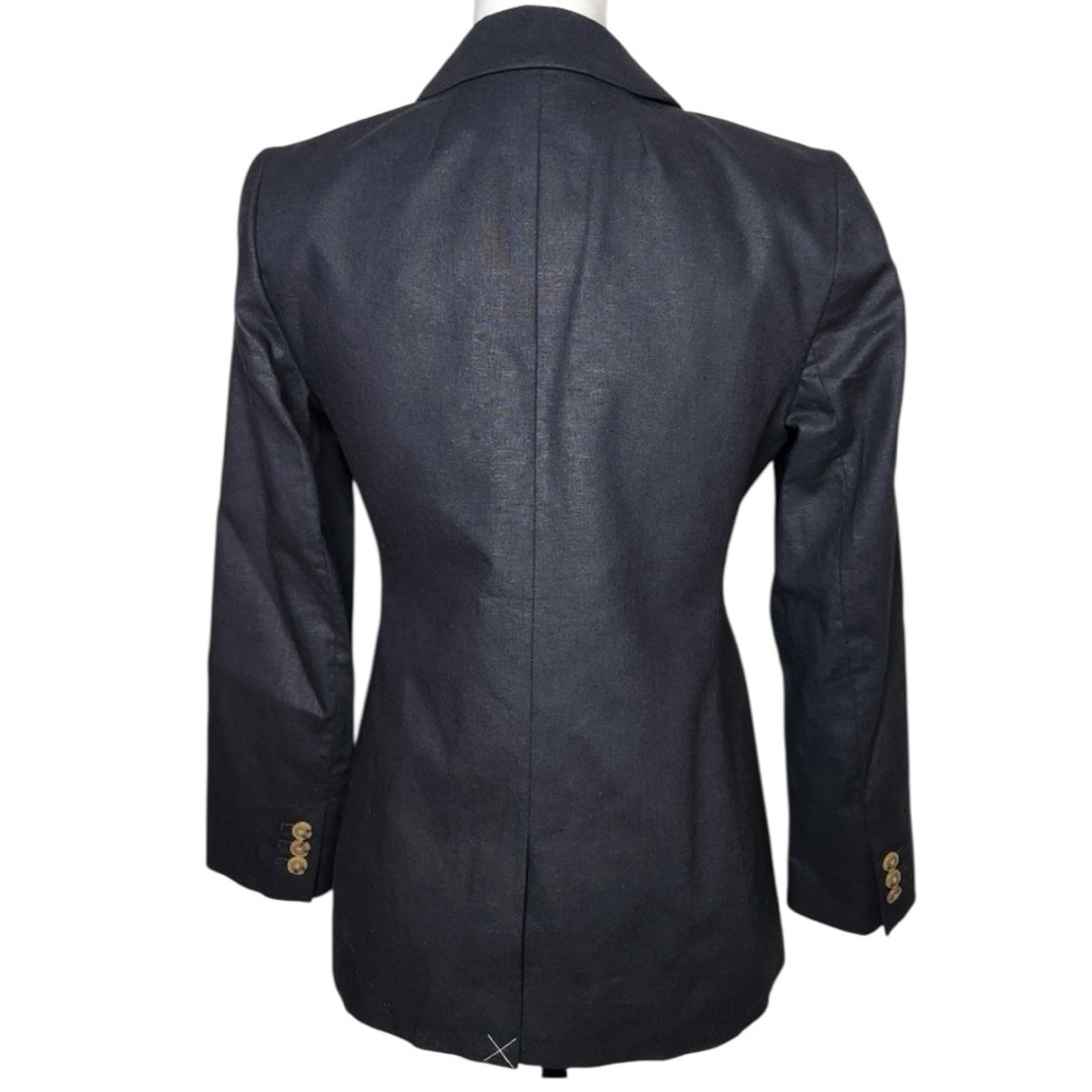 J. Crew linen-blend one-button blazer in black AL755 size 4 - Picture 5 of 6